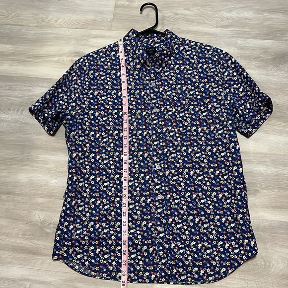 JCrew Flex Floral Short Sleeve Button Front Cotton Blend Shirt Sz L - Picture 6 of 11